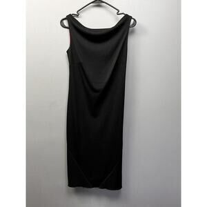 Express LBD Stretch Dress Sleeveless Womens 5/6 Red Lining‎ Cowl Neck Y2K
